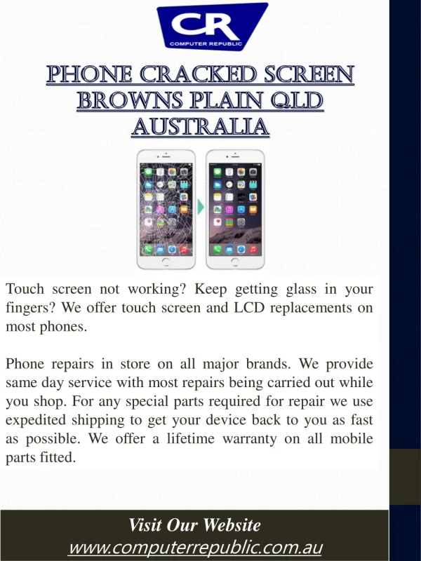 Phone Cracked Screen Browns Plain QLD Australia | Call - 07 3472 5271 | computerrepublic.com.au
