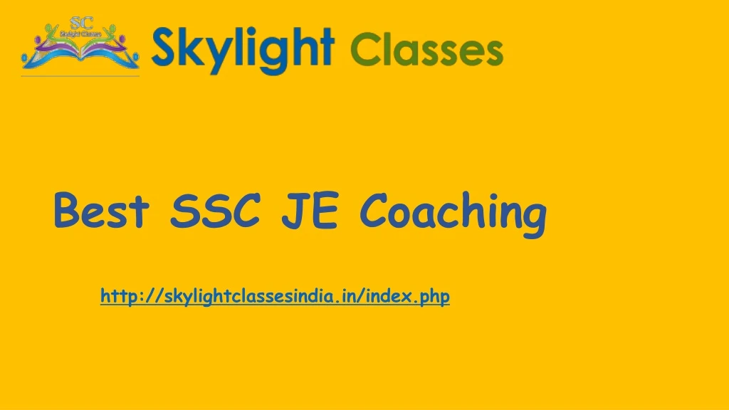 best ssc je coaching