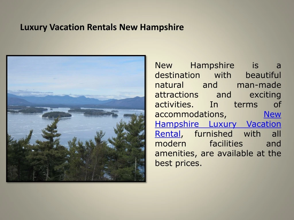 luxury vacation rentals new hampshire