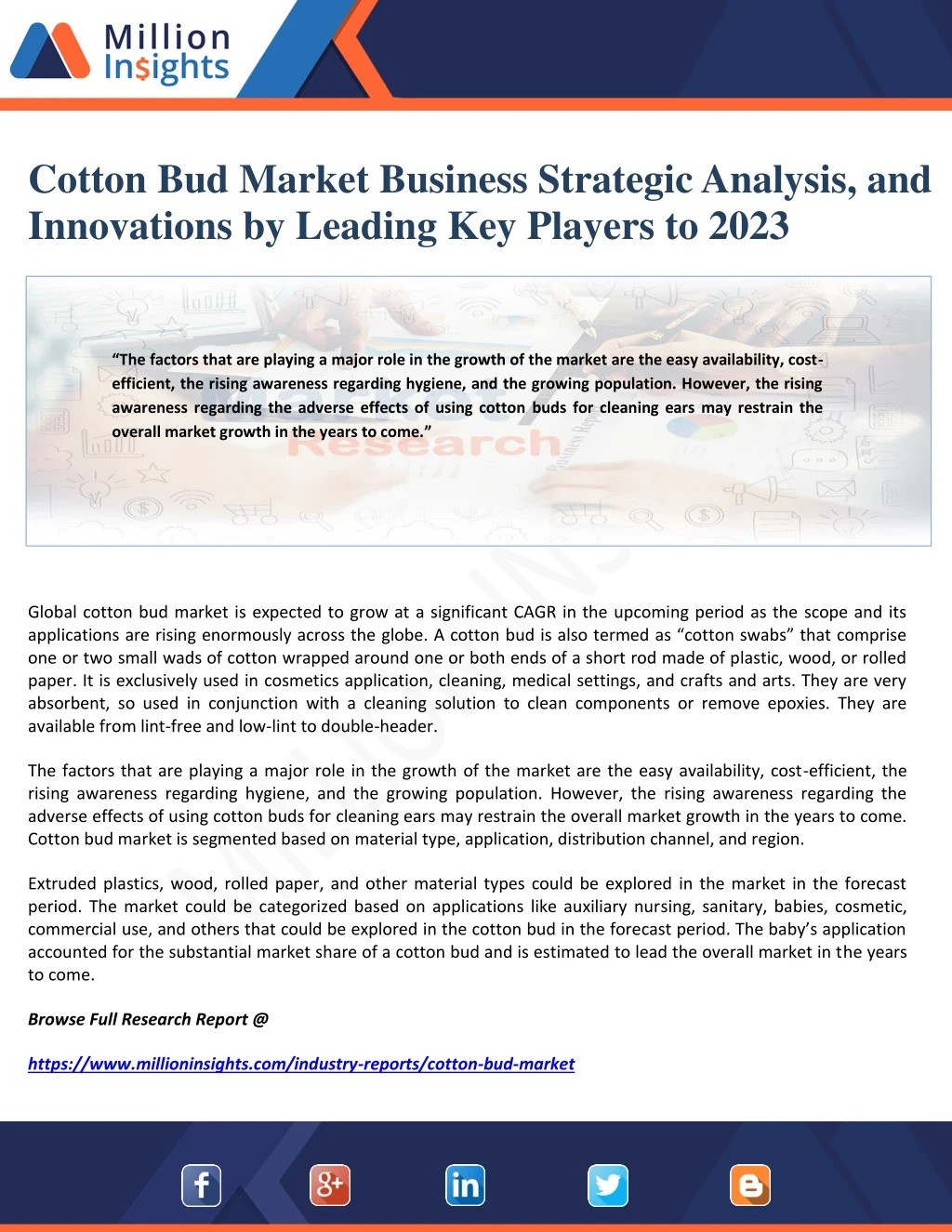 cotton bud market business strategic analysis