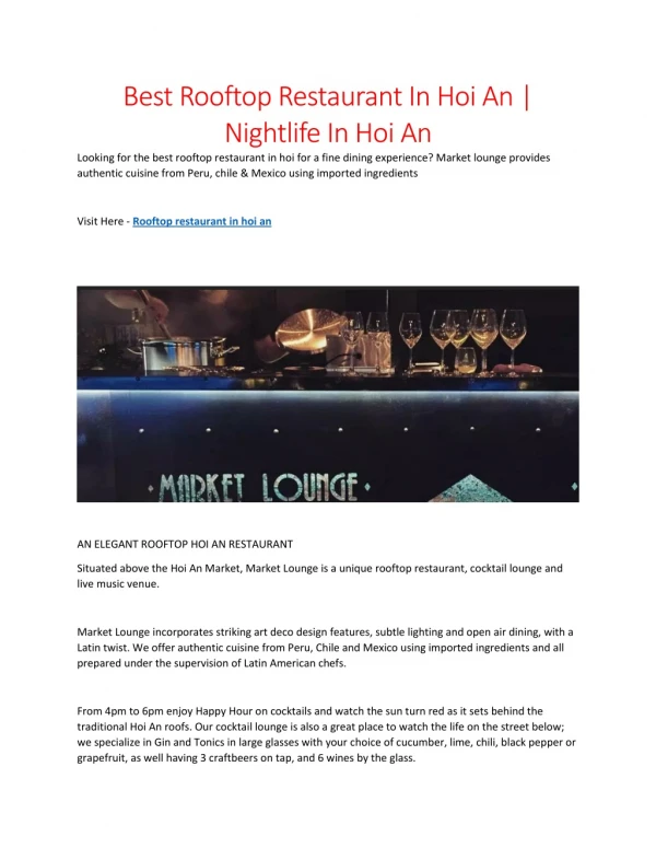 Best Rooftop Restaurant In Hoi An | Nightlife In Hoi An