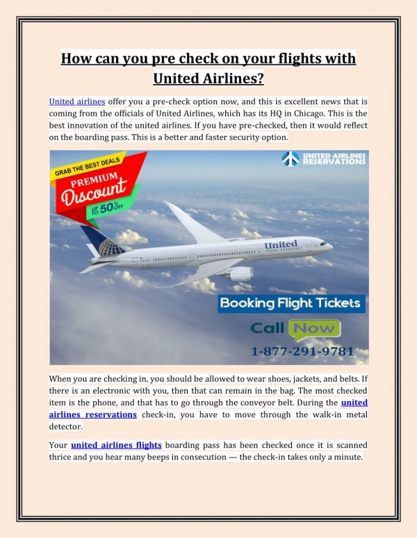 How Can You Pre Check on Your Flights with United Airlines