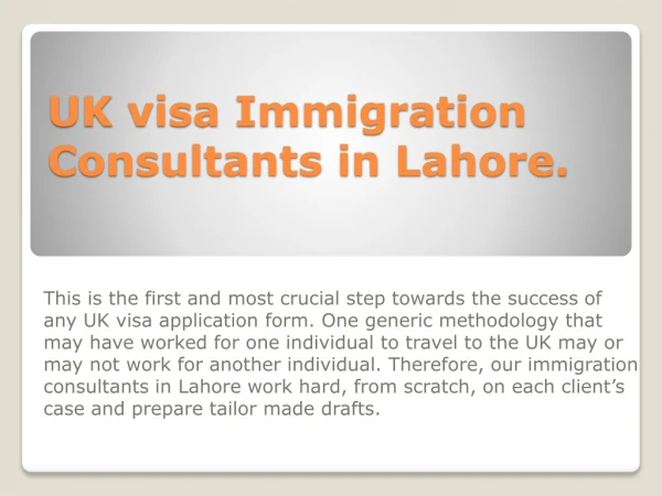 UK visa Immigration Consultants in Lahore.