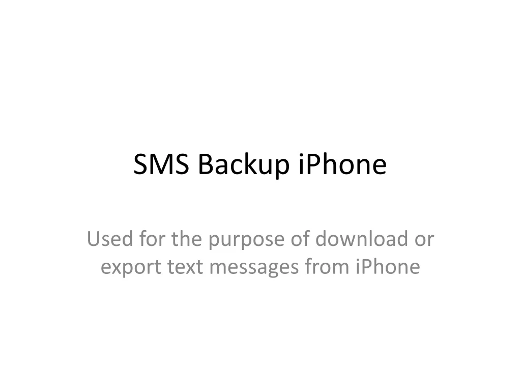 sms backup iphone