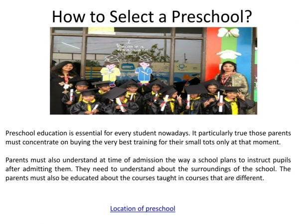 Staff qualifications of preschools