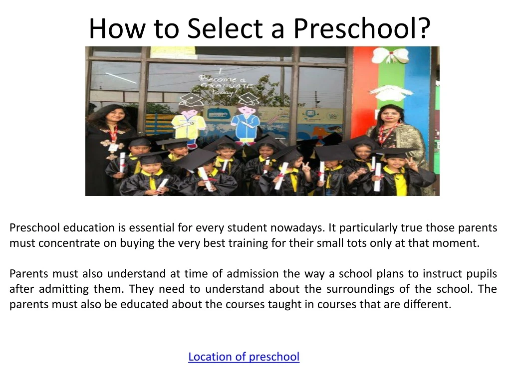 how to select a preschool