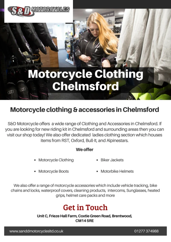 Motorcycle Clothing Chelmsford