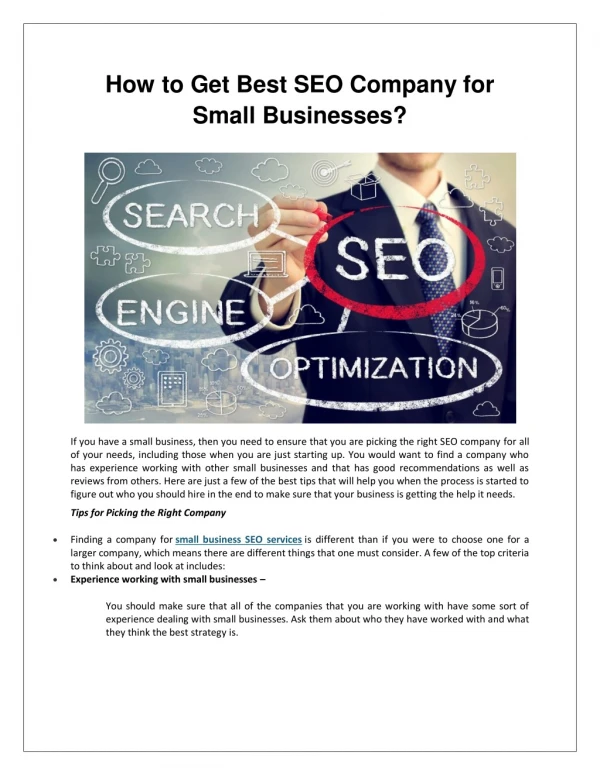 How to Get Best SEO Company for Small Businesses?