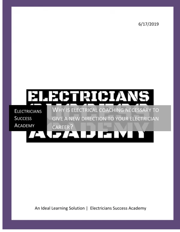 Why is electrical coaching necessary to give a new direction to your electrician career?