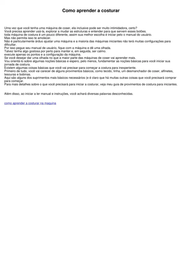 como aprender a costurar