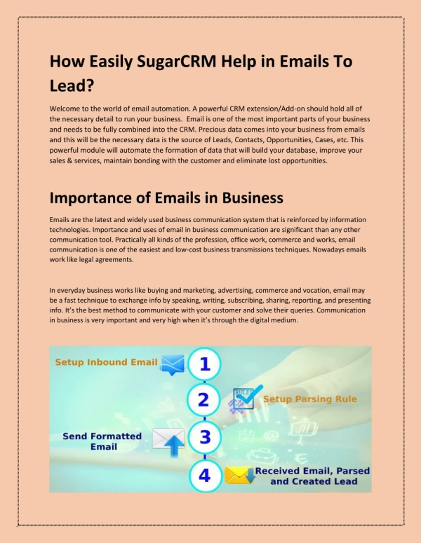 How Easily SugarCRM Help In Emails To Lead?
