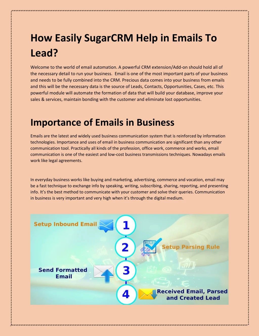 how easily sugarcrm help in emails to lead