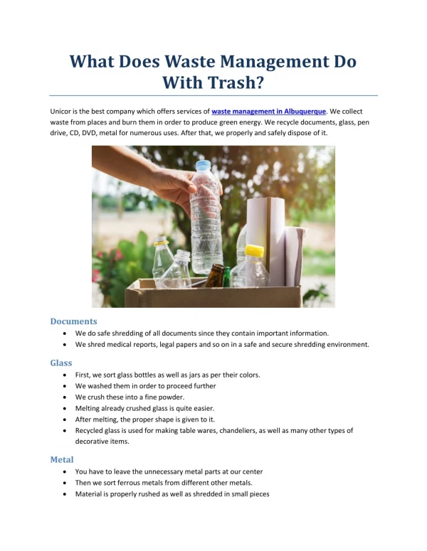 What Does Waste Management Do With Trash?