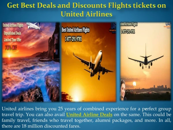 Get Best Deals and Discounts Flights tickets on United Airlines