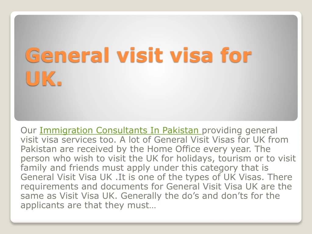 general visit visa for uk