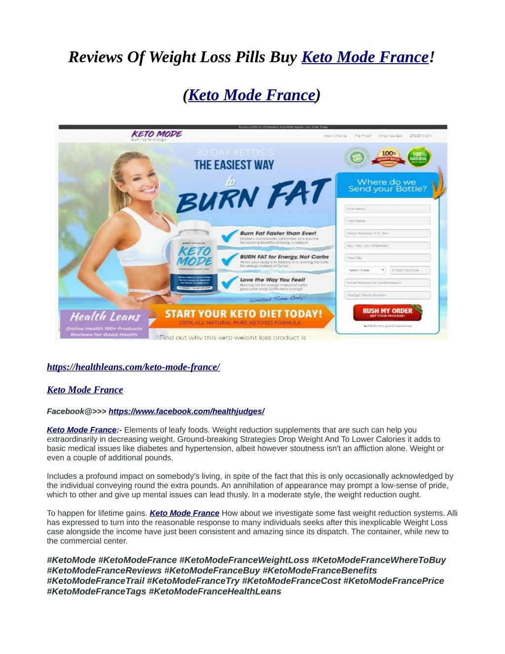 reviews of weight loss pills buy keto mode france