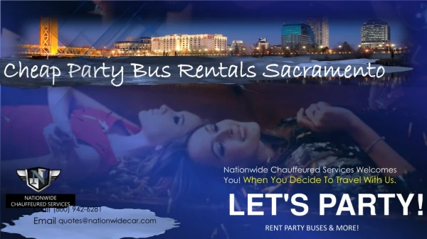 Cheap Party Bus Rentals Sacramento - Affordable Party Bus Sacramento Rates