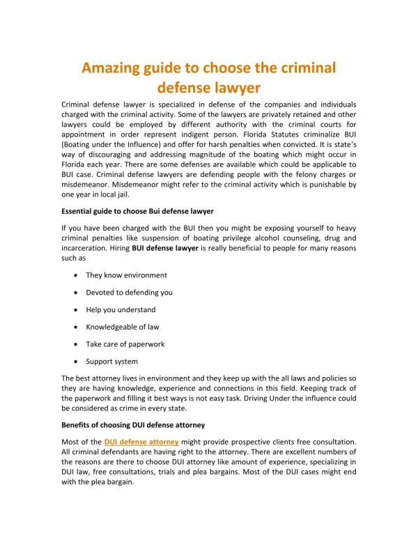Amazing guide to choose the criminal defense lawyer