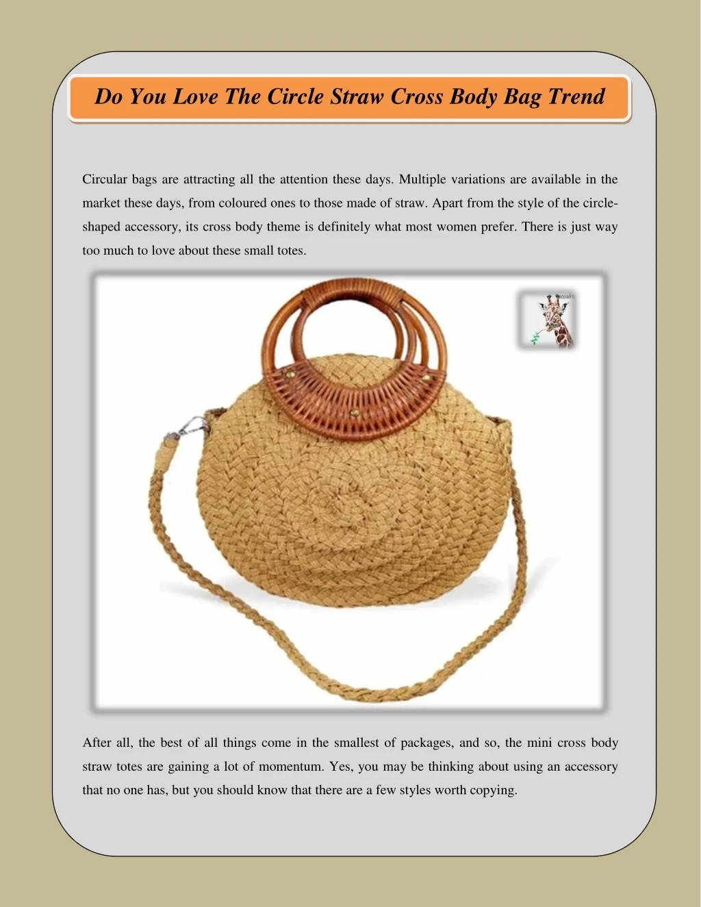 do you love the circle straw cross body bag trend