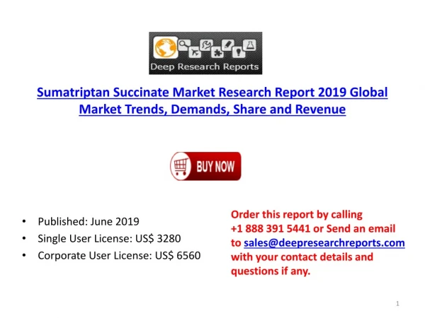Sumatriptan Succinate Market Trends, Demands, Share and Revenue