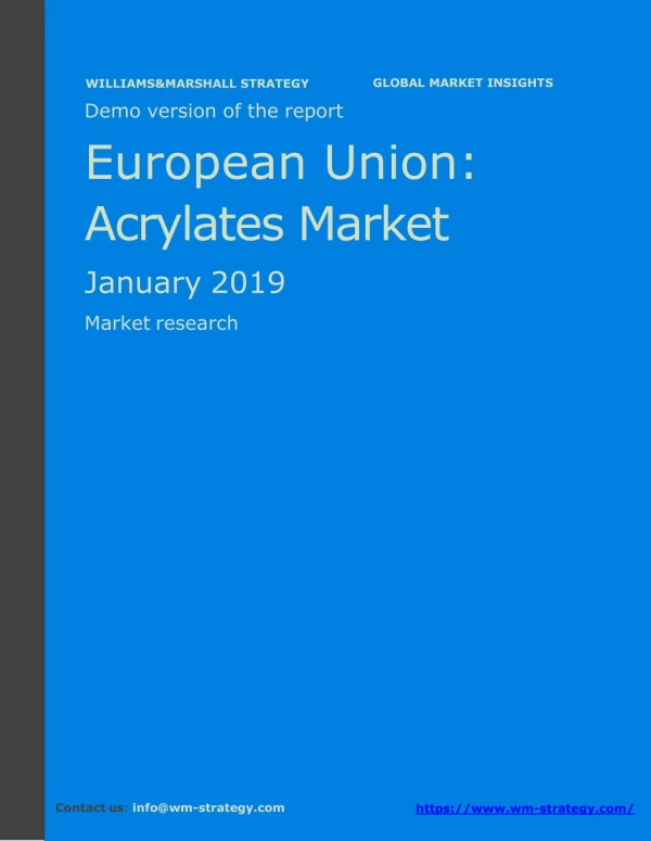 WMStrategy Demo European Union Acrylates Market January 2019