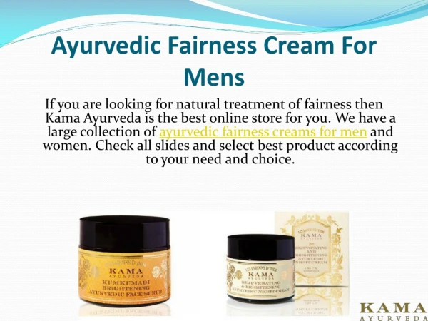 Ayurvedic Fairness Cream For Mens