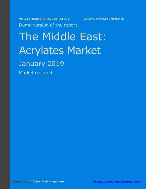 WMStrategy Demo Middle East Acrylates Market January 2019