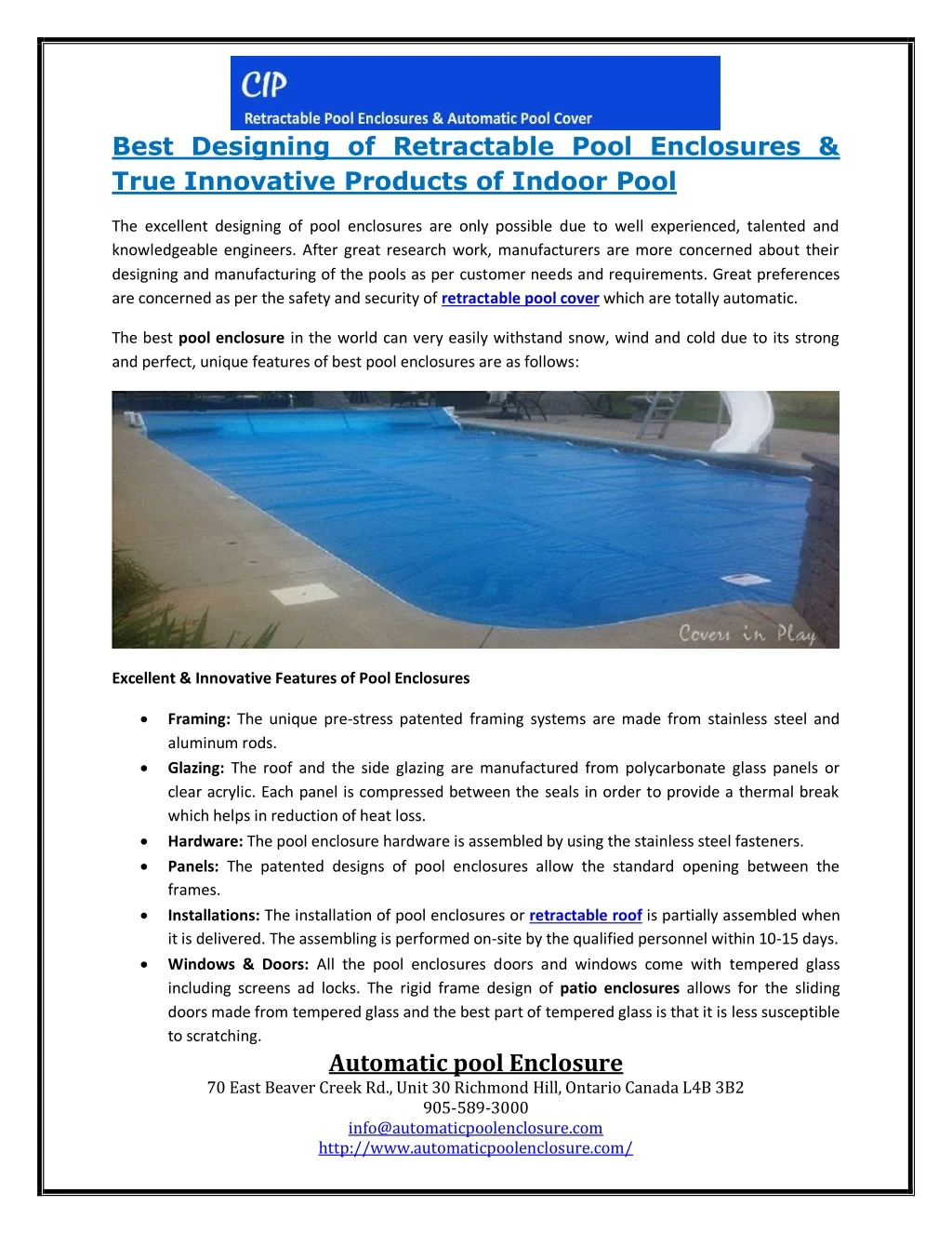 best designing of retractable pool enclosures