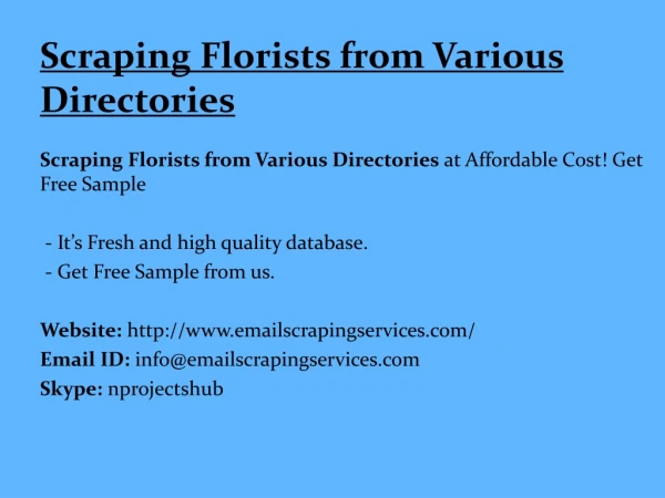Scraping Florists from Various Directories