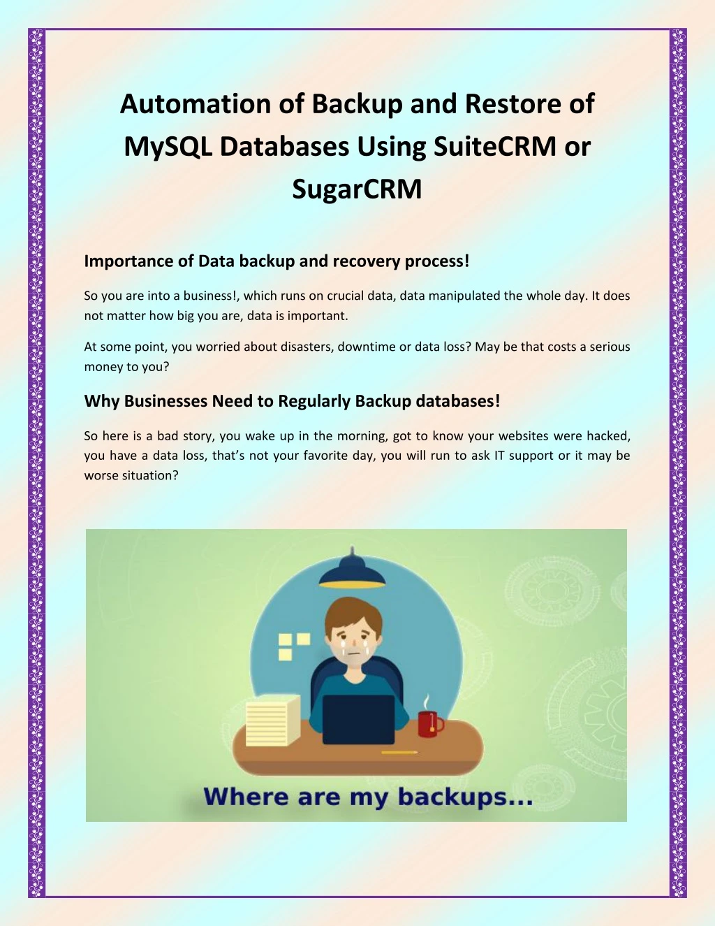 automation of backup and restore of mysql