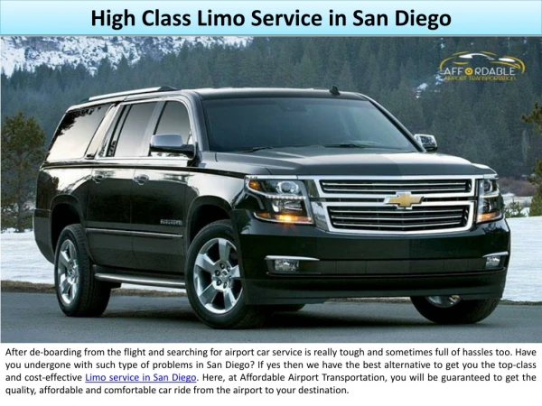 High Class Limo Service in San Diego