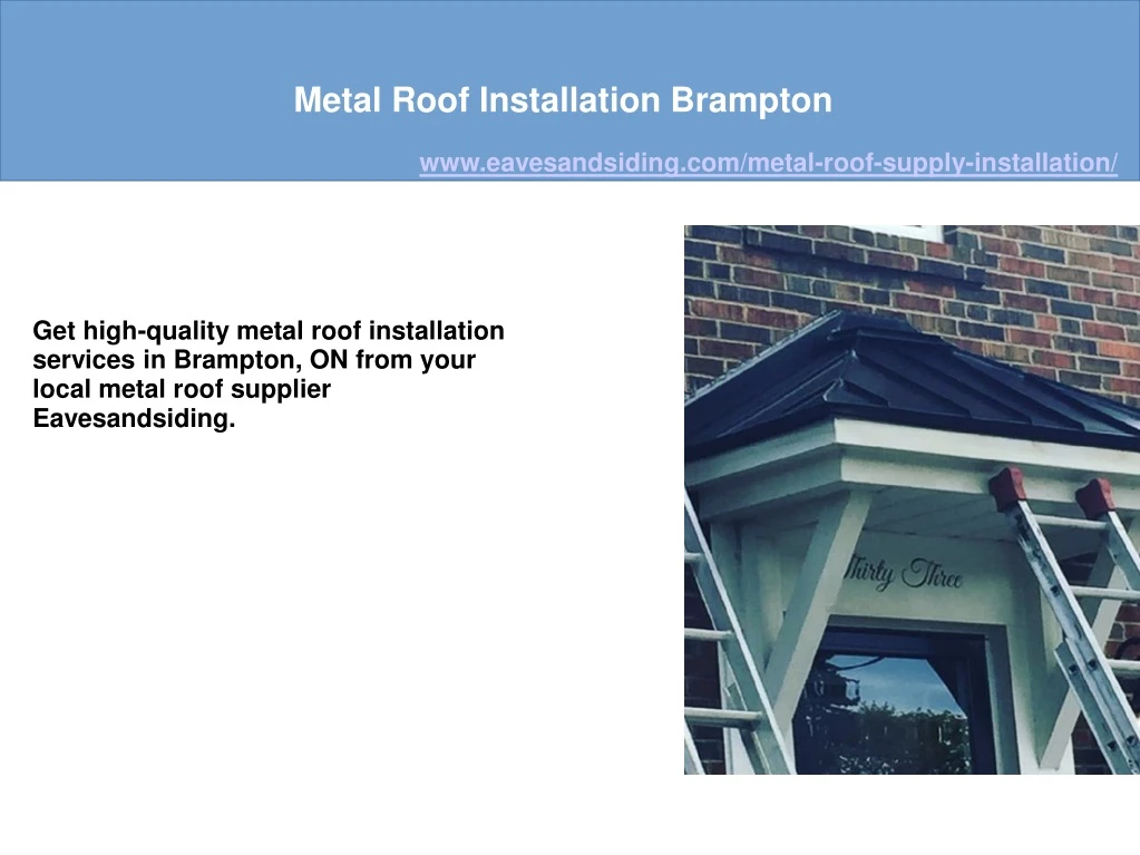 metal roof installation brampton
