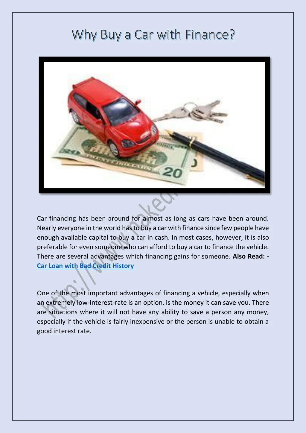 car financing has been around for almost as long