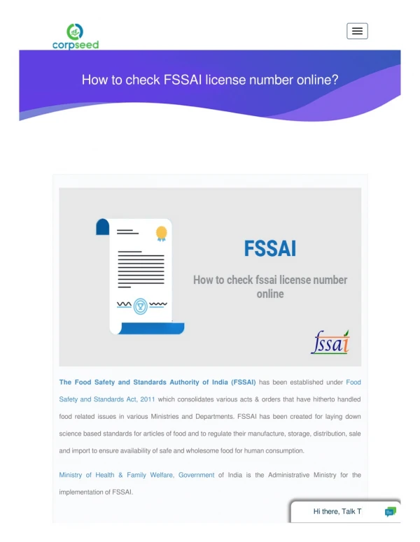 How to check FSSAI license number online?