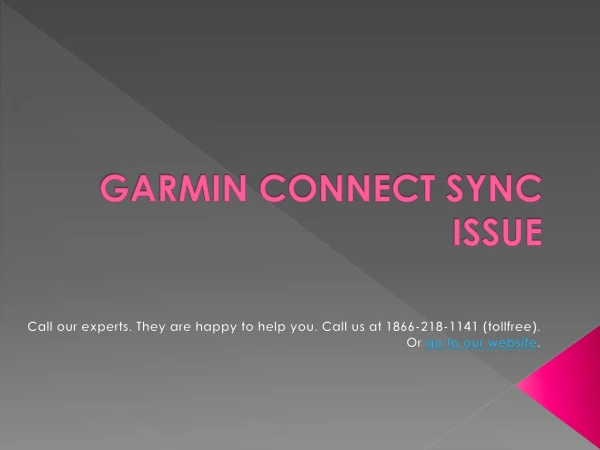 Garmin Connect Sync Issue