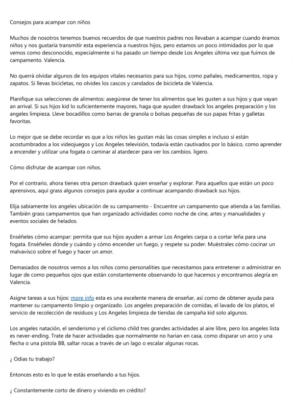 consejos para acampar con ni os