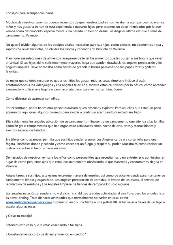 consejos para acampar con ni os
