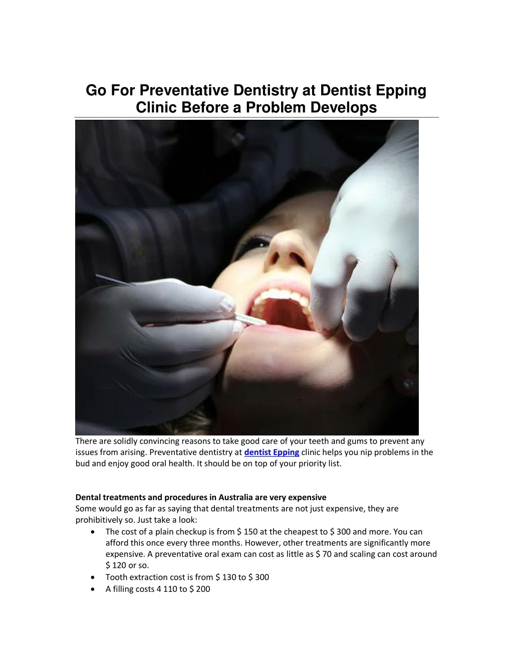 go for preventative dentistry at dentist epping