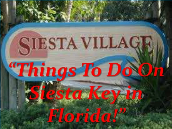 Things To Do On Siesta Key In Florida