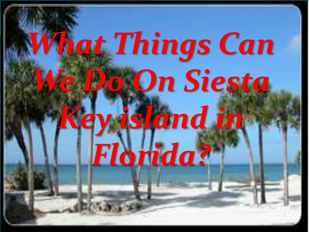what things can we do on siesta key island