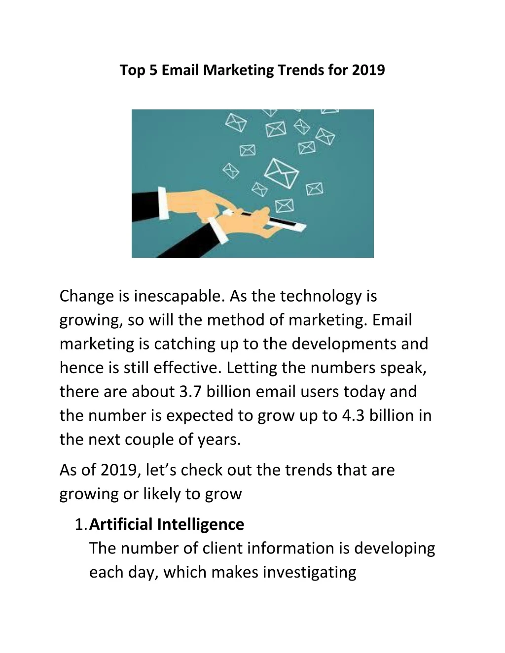 top 5 email marketing trends for 2019