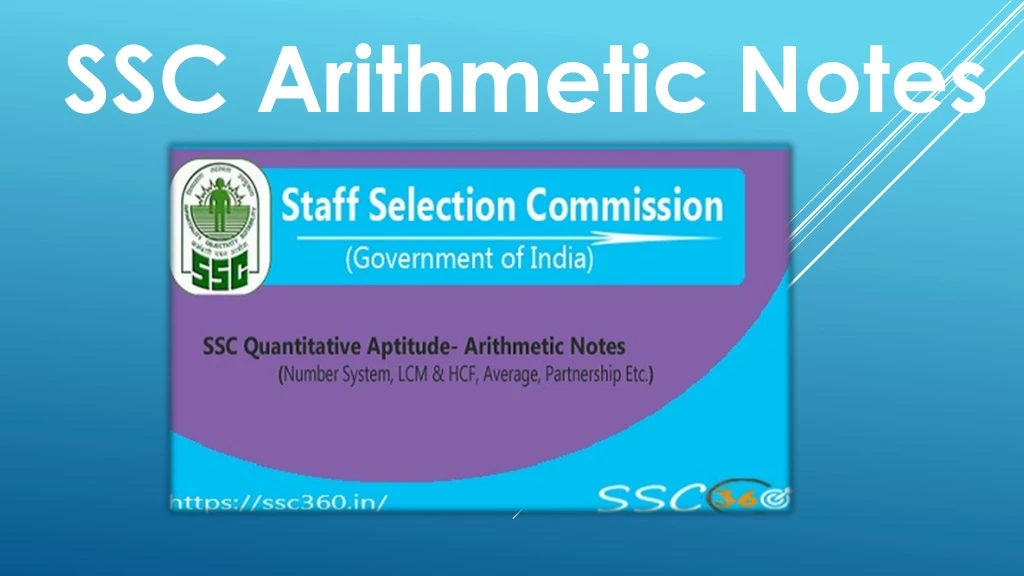 ssc arithmetic notes