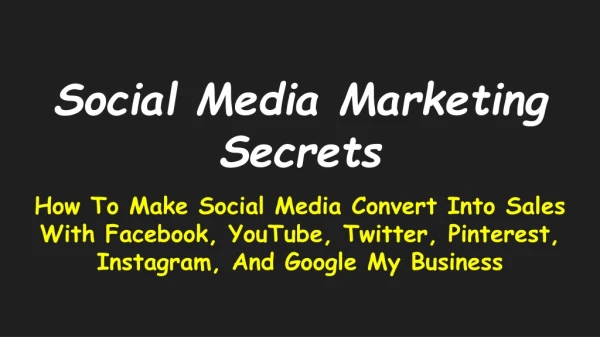 Social Media Marketing Secrets