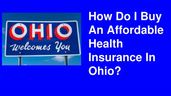 How Do I Buy An Affordable Health Insurance In Ohio
