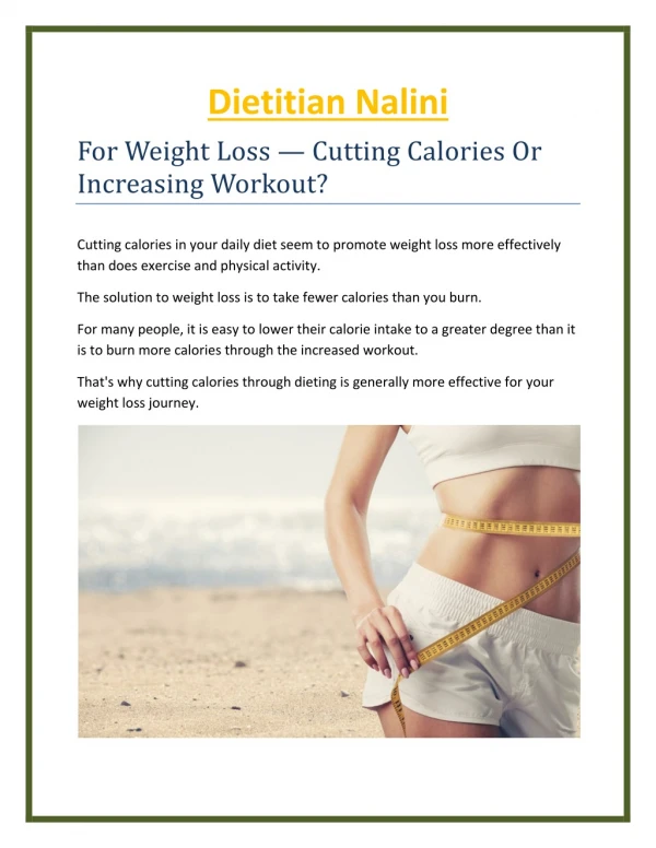 Weight loss diet plans | Dietitian Nalini | Panchkula