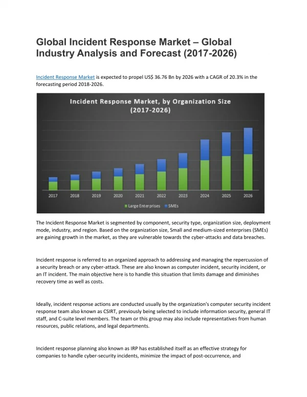 Global Incident Response Market – Global Industry Analysis and Forecast (2017-2026)