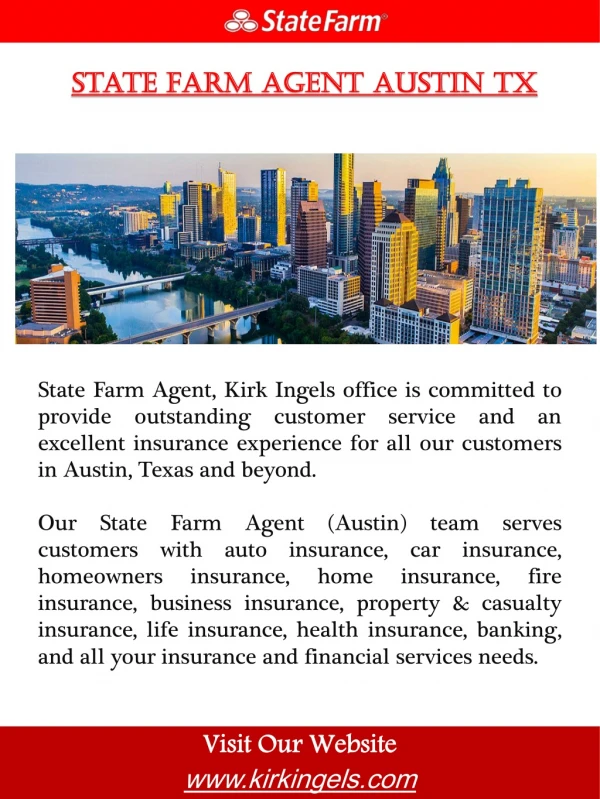 State Farm Agent Austin TX | Call - 1 512-328-7788 | kirkingels.com