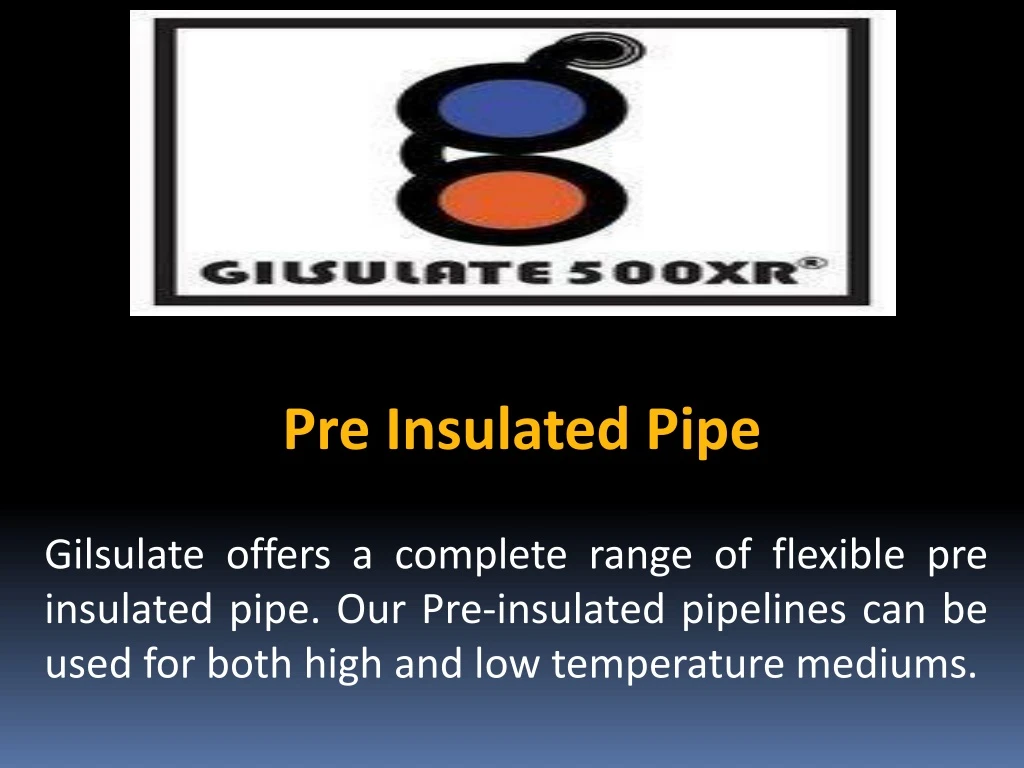 pre insulated pipe