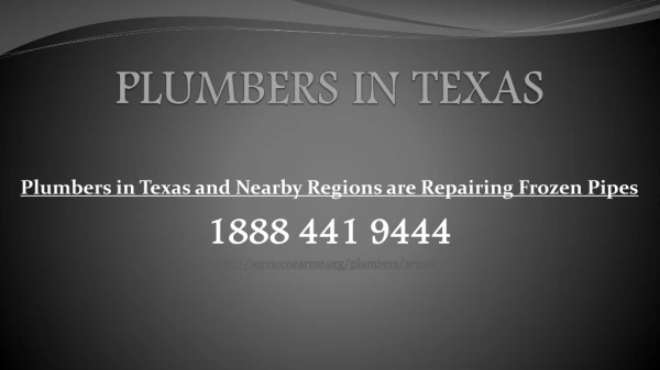 Plumbers in Texas and Nearby Regions are Repairing Frozen Pipes