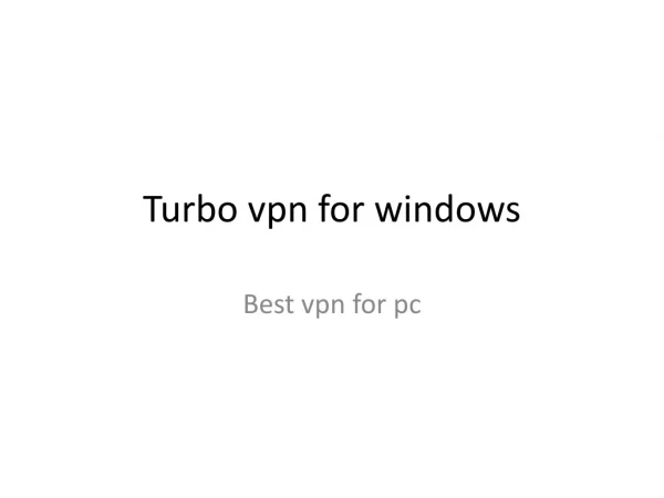 turbo vpn for pc